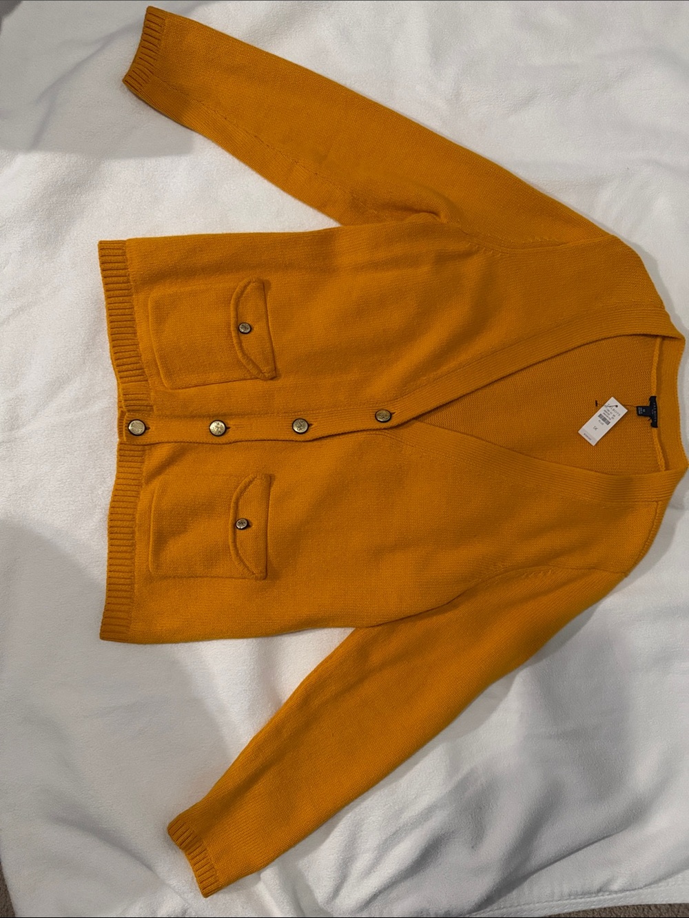 Talbots Golden Mustard Button-Front Cardigan